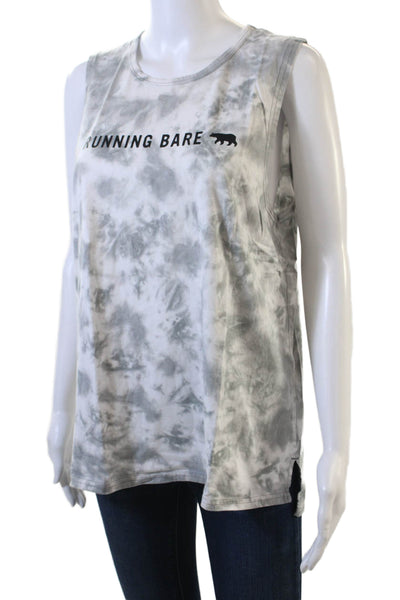 Running Bare, Women Gray Cotton Animal Graphic Tank Size 12