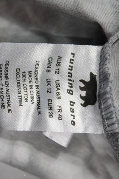 Running Bare, Women Gray Cotton Animal Graphic Tank Size 12
