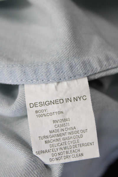 Intermix Women Light Blue Cotton Button-Up Blouse Long Sleeve Size L