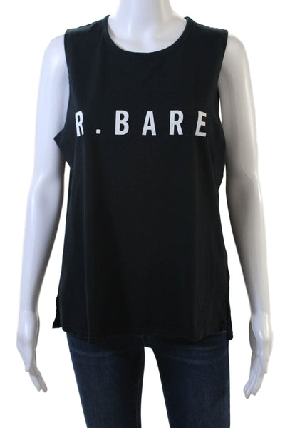 Running Bare Womens Black Jersey Tank Animal Graphic Cotton Size 12