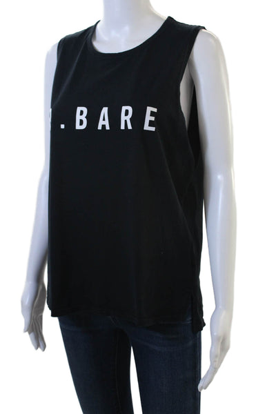 Running Bare Womens Black Jersey Tank Animal Graphic Cotton Size 12