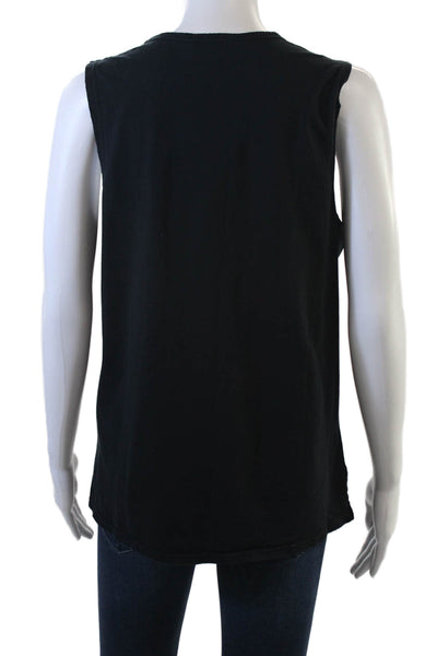 Running Bare Womens Black Jersey Tank Animal Graphic Cotton Size 12