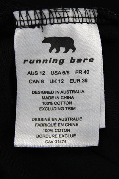 Running Bare Womens Black Jersey Tank Animal Graphic Cotton Size 12