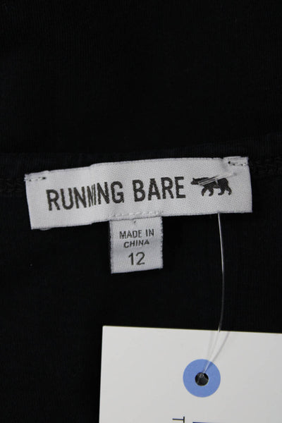 Running Bare Womens Black Jersey Tank Animal Graphic Cotton Size 12