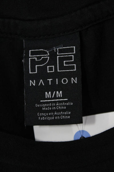 PE Nation Women Sleeveless Graphic Crew Neck Basic Tank Black Size M