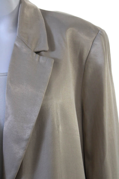Zara Women's Long Sleeves Lined One Button Blazer Jacket Beige Size L