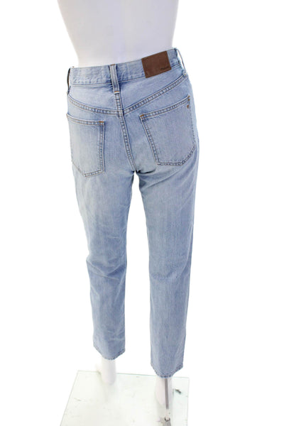 Madewell Unisex Ankle Straight Cropped Jeans Light Blue Mid-Rise Size 24