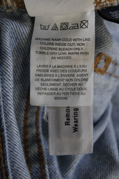 Madewell Unisex Ankle Straight Cropped Jeans Light Blue Mid-Rise Size 24