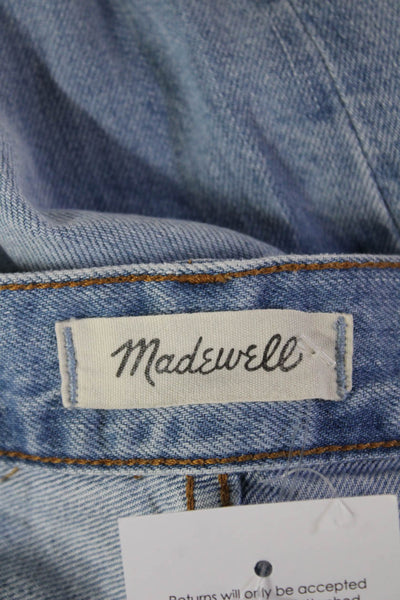 Madewell Unisex Ankle Straight Cropped Jeans Light Blue Mid-Rise Size 24