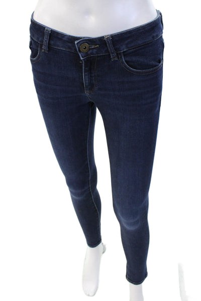 DL 1961 Womens Dark Blue Ankle Skinny Jeans Mid-Rise Button Size 24