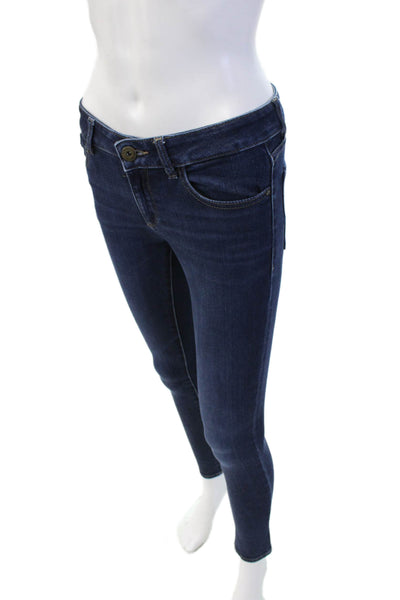 DL 1961 Womens Dark Blue Ankle Skinny Jeans Mid-Rise Button Size 24