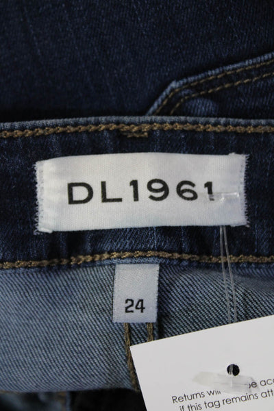 DL 1961 Womens Dark Blue Ankle Skinny Jeans Mid-Rise Button Size 24