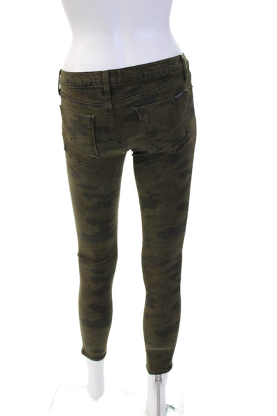 Hudson Women's Midrise Green Camouflage Skinny Pants Size 24