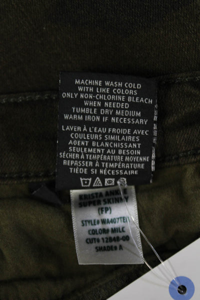 Hudson Women's Midrise Green Camouflage Skinny Pants Size 24