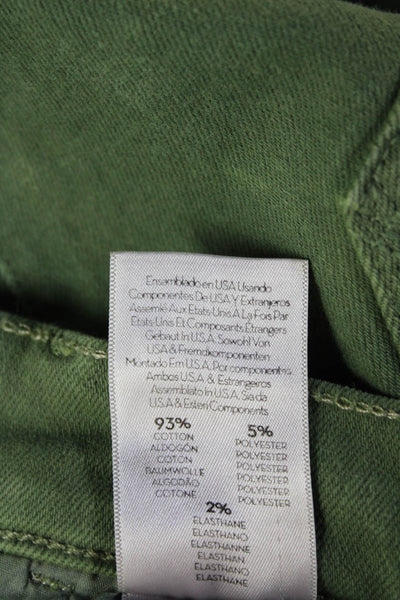 Mother Womens High Waist Skinny Ankle Cropped Jeans Green Size 23