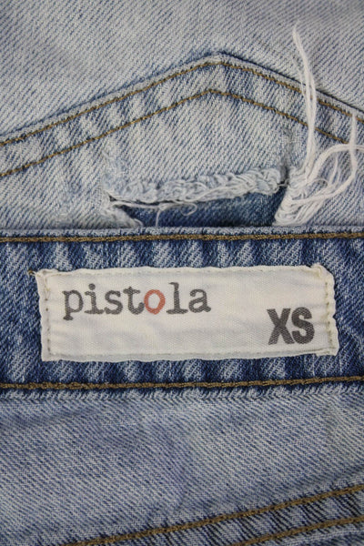 Pistola Women's Midrise Distress Cuff Hem Five Pocket Jean Shorts Size XS