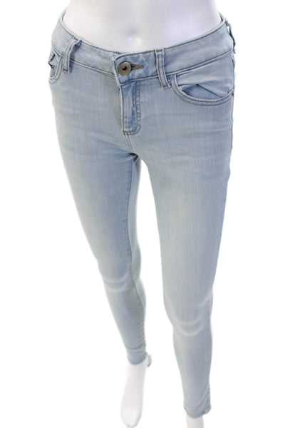 DL 1961 Women Skinny Ankle Jeans Light Blue Mid-Rise Size 24