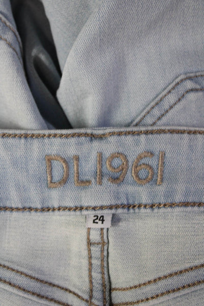 DL 1961 Women Skinny Ankle Jeans Light Blue Mid-Rise Size 24