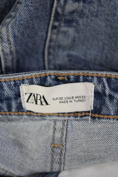 Zara Women Cropped Ankle Mid-Rise Jeans Blue Size 24