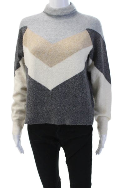 Vero Moda Women's Turtleneck Long Sleeves Colorblock Sweater Gray Size XS