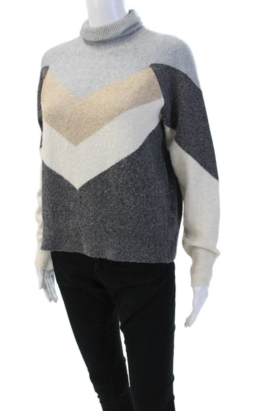 Vero Moda Women's Turtleneck Long Sleeves Colorblock Sweater Gray Size XS