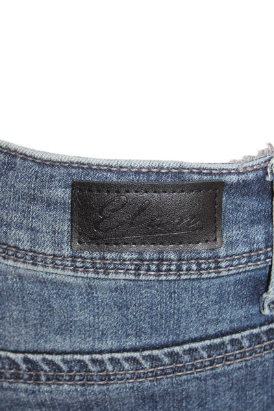 Elan Women Skinny Jeans Blue Mid Rise Button 30in Inseam Size S