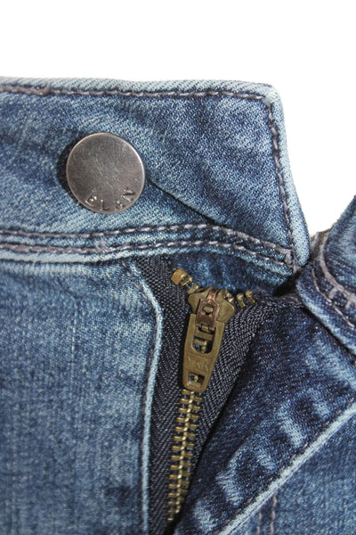 Elan Women Skinny Jeans Blue Mid Rise Button 30in Inseam Size S