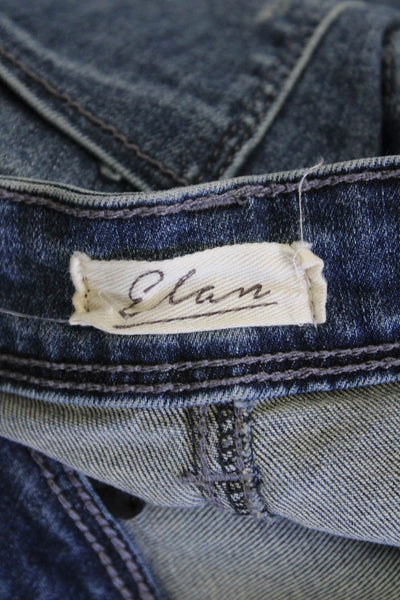 Elan Women Skinny Jeans Blue Mid Rise Button 30in Inseam Size S