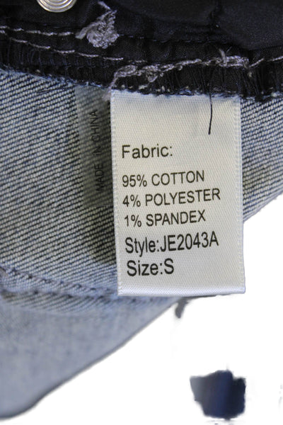 Elan Women Skinny Jeans Blue Mid Rise Button 30in Inseam Size S