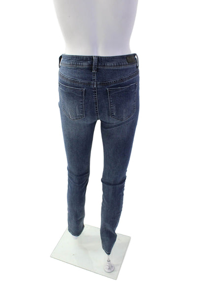 Elan Women Skinny Ankle Jeans Dark Blue Size S