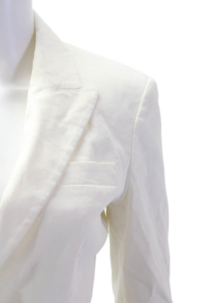 Pinko Womens Single Button Pointed Lapel Cut Out Blazer Jacket White Size 2