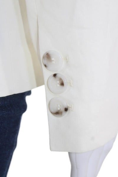 Pinko Womens Single Button Pointed Lapel Cut Out Blazer Jacket White Size 2