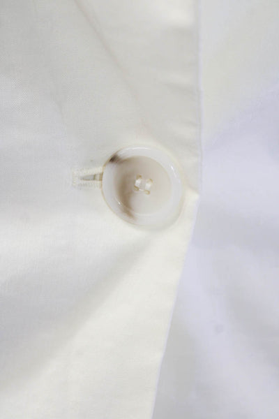 Pinko Womens Single Button Pointed Lapel Cut Out Blazer Jacket White Size 2