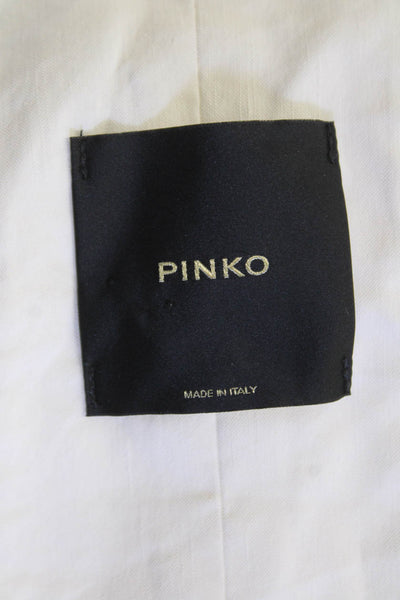 Pinko Womens Single Button Pointed Lapel Cut Out Blazer Jacket White Size 2