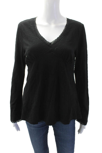 Wilt Women Basic Tunic V-Neck Long Sleeve Black 100% Cotton Size S