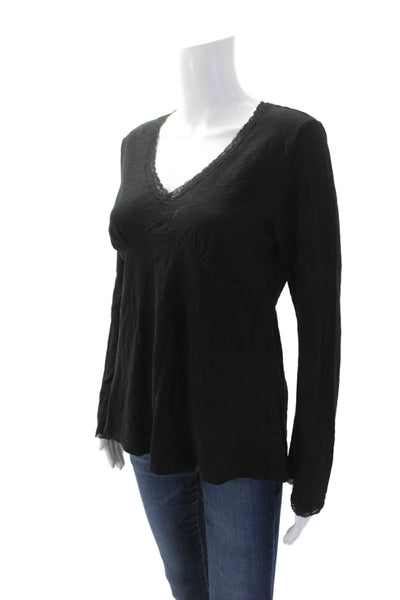 Wilt Women Basic Tunic V-Neck Long Sleeve Black 100% Cotton Size S