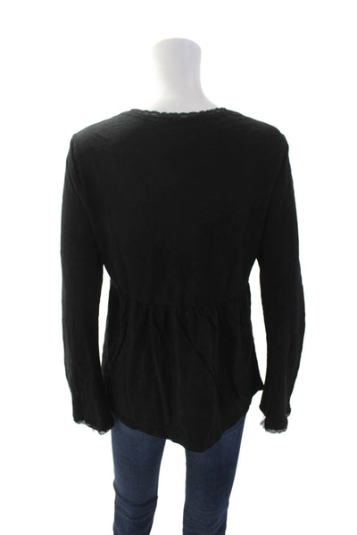 Wilt Women Basic Tunic V-Neck Long Sleeve Black 100% Cotton Size S