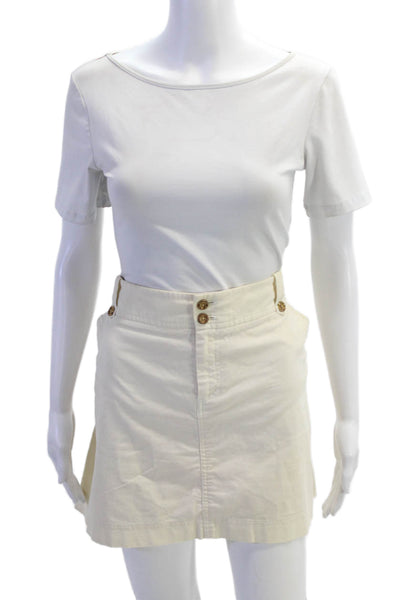 Lily Pulitzer Womens Cotton Corduroy Mini Skirt Beige Size 14