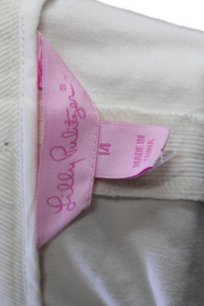 Lily Pulitzer Womens Cotton Corduroy Mini Skirt Beige Size 14