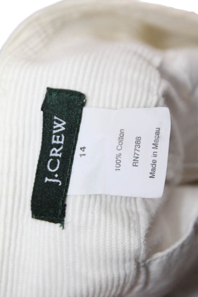J Crew Womens Cotton Corduroy Mini Skirt White Size 14