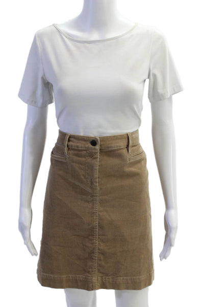Talbots Womens Cotton Corduroy Skirt Brown Size 10P