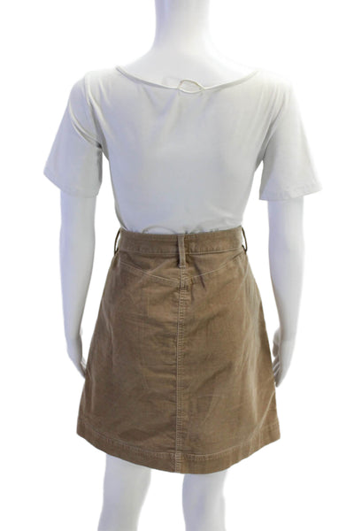 Talbots Womens Cotton Corduroy Skirt Brown Size 10P