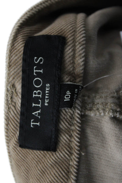 Talbots Womens Cotton Corduroy Skirt Brown Size 10P