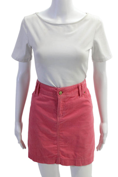 Lily Pulitzer Womens Cotton Corduroy Mini Skirt Pink Size 14
