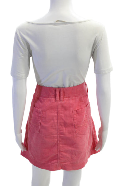 Lily Pulitzer Womens Cotton Corduroy Mini Skirt Pink Size 14
