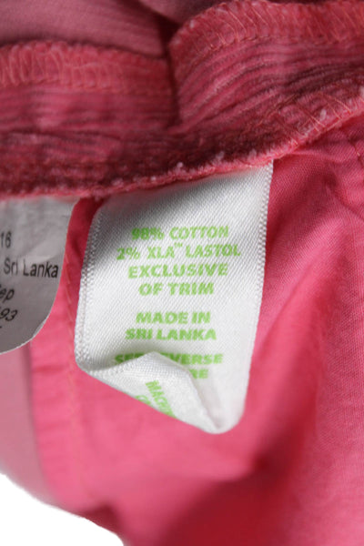 Lily Pulitzer Womens Cotton Corduroy Mini Skirt Pink Size 14