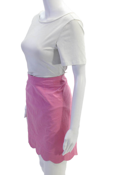 Lily Pulitzer Womens Cotton Scalloped Hem Skirt Pink Size 12