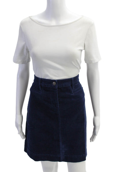 Talbots Womens Cotton Corduroy Skirt Navy Size 8P
