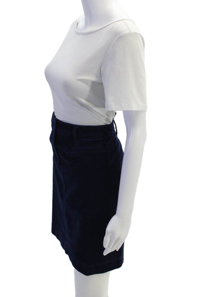 Talbots Womens Cotton Corduroy Skirt Navy Size 8P