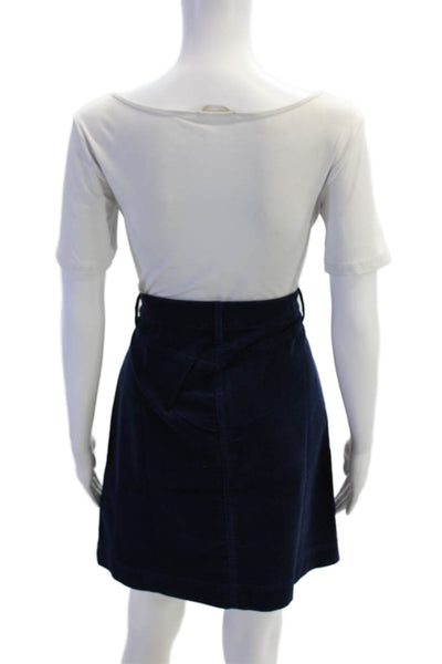 Talbots Womens Cotton Corduroy Skirt Navy Size 8P